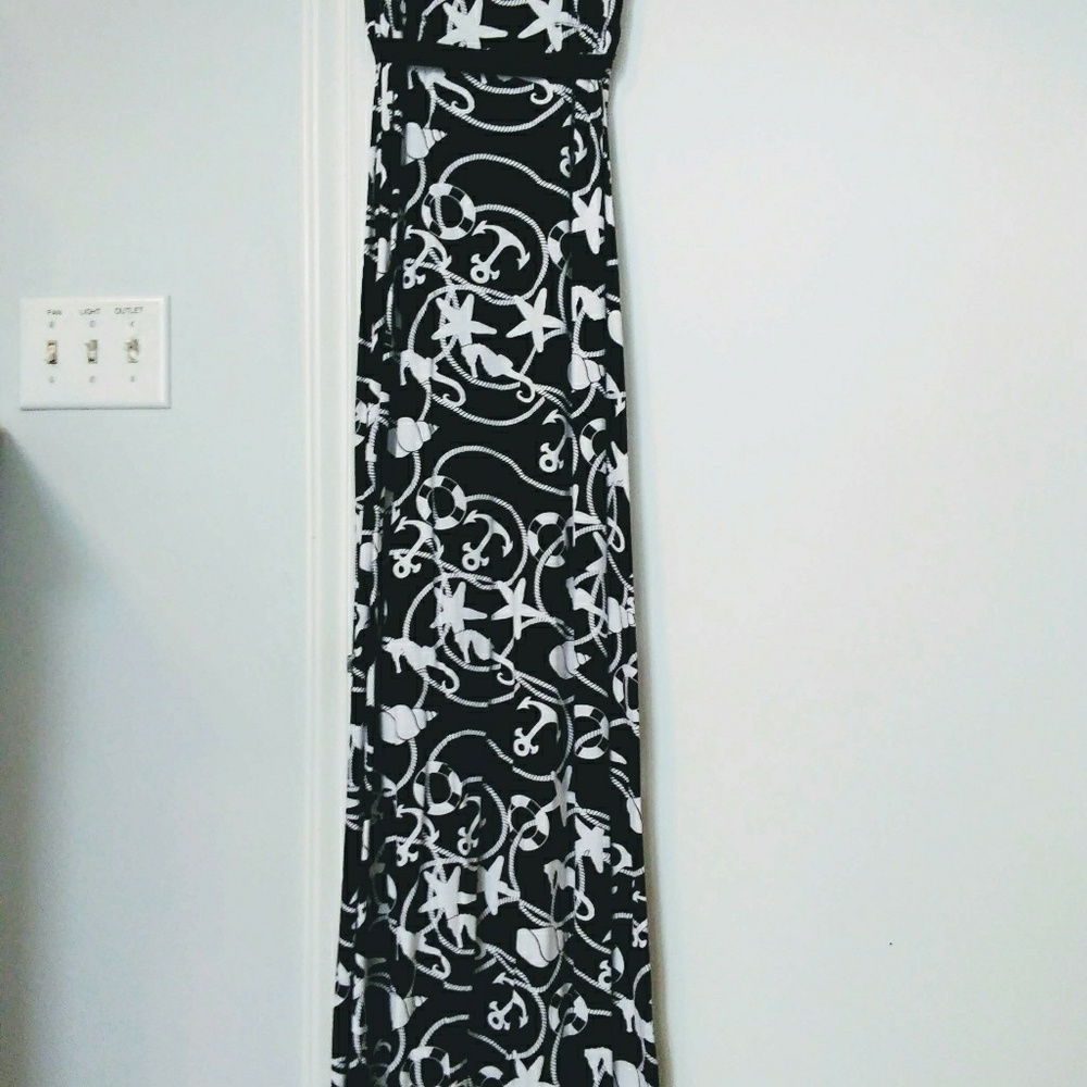 Black/White Nautical Print Dress